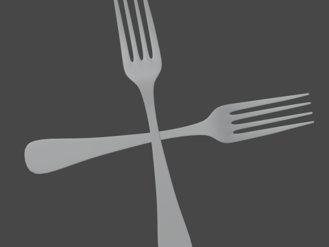 Golden Fork 01 3Dモデル