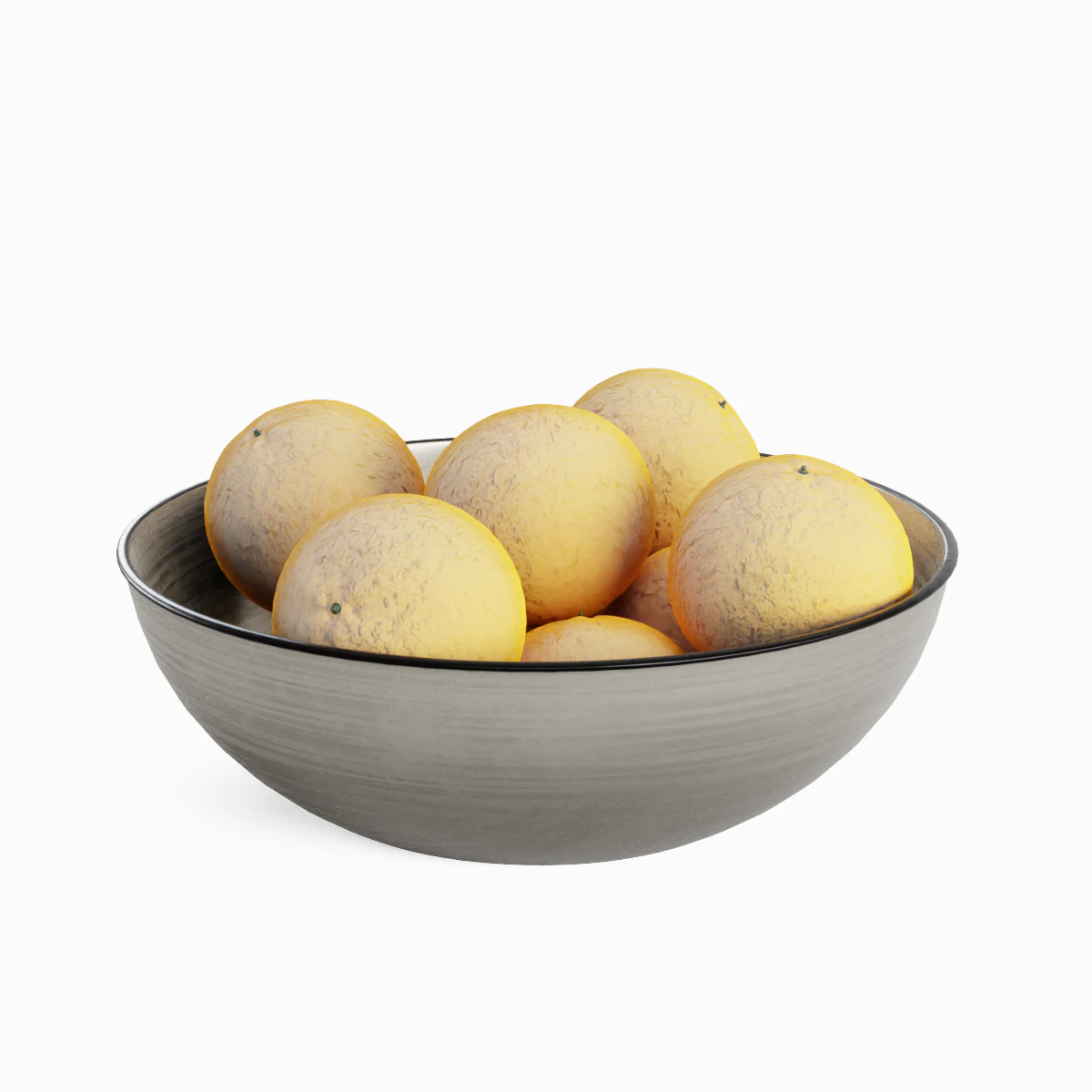 Oranges in Bowl 01 3D Model .c4d .max .obj .3ds .fbx .stl .blend 