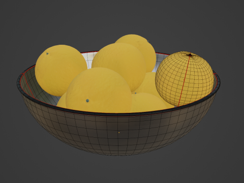 Oranges in Bowl 01 3D Модель