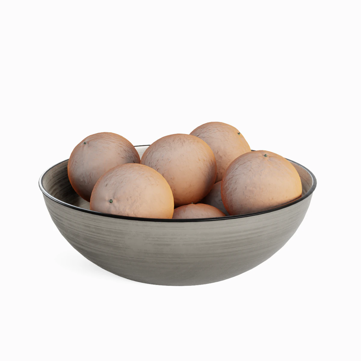 Oranges in Bowl 02 3D Model .c4d .max .obj .3ds .fbx .stl .blend
