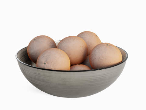 Oranges in Bowl 02 Modelo 3D