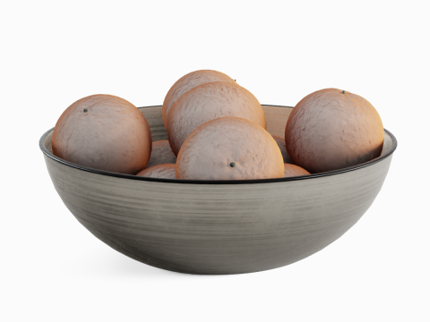 Oranges in Bowl 02 Modelo 3D