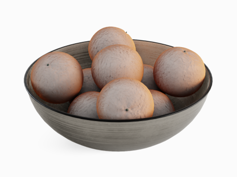 Oranges in Bowl 02 Modelo 3D