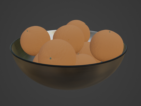Oranges in Bowl 02 Modelo 3D