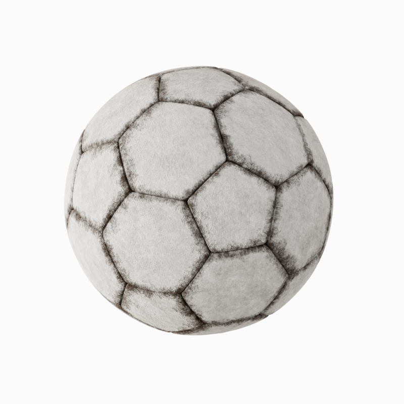 Dirty Soccer Ball 01 3D Model .c4d .max .obj .3ds .fbx .stl .blend