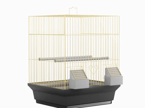 Vogelkooi goud 3D Model
