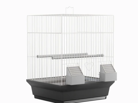 鳥かご シルバー 3Dモデル