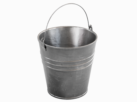 Scratched Steel Bucket 3Dモデル