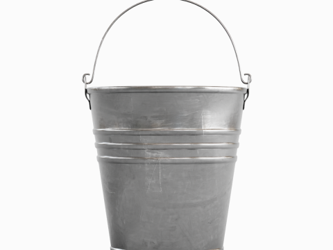 Scratched Steel Bucket Modello 3D