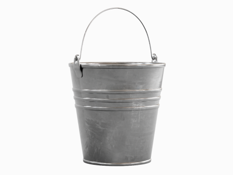 Scratched Steel Bucket Modello 3D