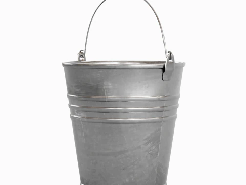 Scratched Steel Bucket 3D Model