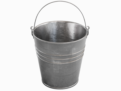 Scratched Steel Bucket Modello 3D