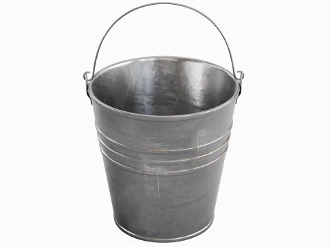 Scratched Steel Bucket 3D Model