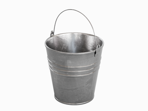 Scratched Steel Bucket Modello 3D