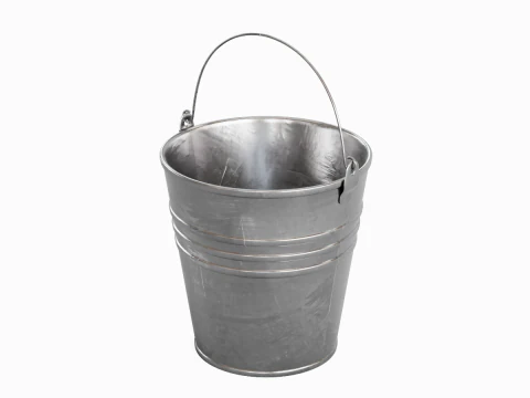Scratched Steel Bucket 3D Model