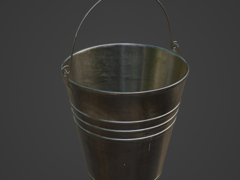 Scratched Steel Bucket Modello 3D