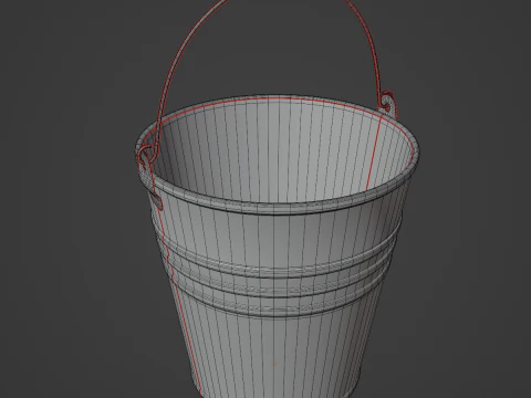 Scratched Steel Bucket 3D Model