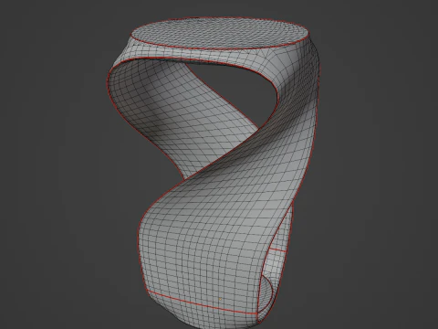 Tabouret torsad&eacute; pour enfant B 02 Modèle 3D