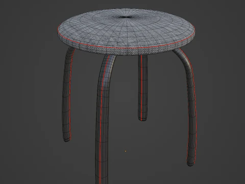 Steel Stool F 04 3D Model