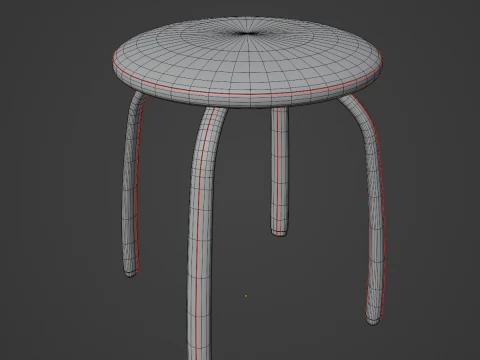 Steel Stool F 04 3D Model