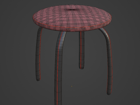 Steel Stool F 05 Model 3D