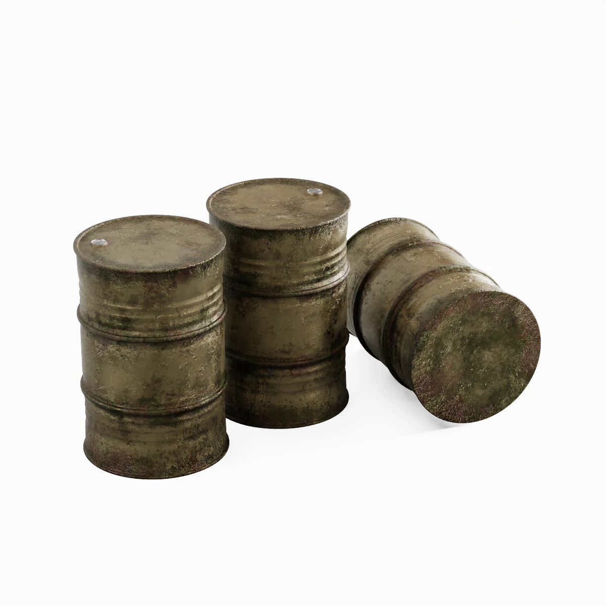 Used Steel Barrel 01 3D Model .c4d .max .obj .3ds .fbx .stl .blend 