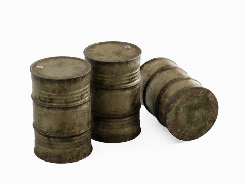 중고 강철 배럴 01 3D 모델