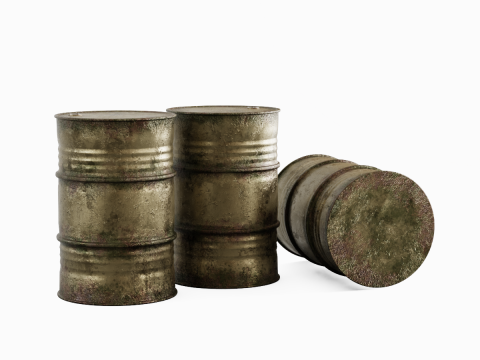Used Steel Barrel 01 3D Model