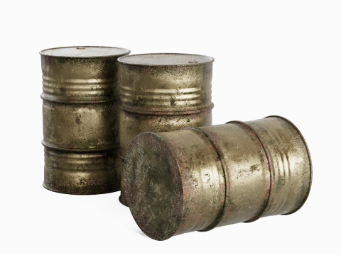 Used Steel Barrel 01 3D Model