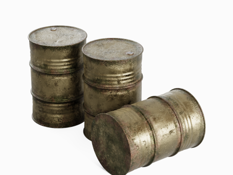 Used Steel Barrel 01 3D Model
