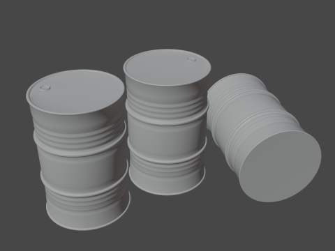 Used Steel Barrel 01 3D Model