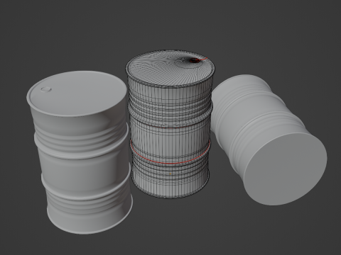 Used Steel Barrel 01 3D Model