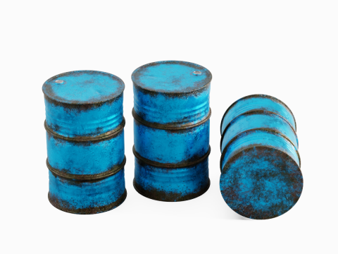 Used Steel Barrel 03 3D 모델