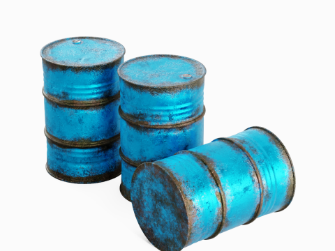 Used Steel Barrel 03 3D 모델