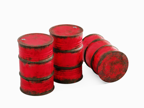 Used Steel Barrel 04 3D Model