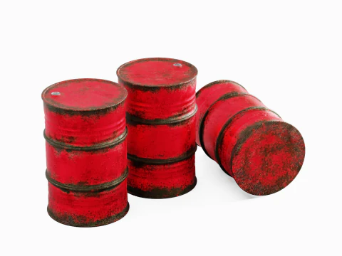 중고 강철 배럴 04 3D 모델