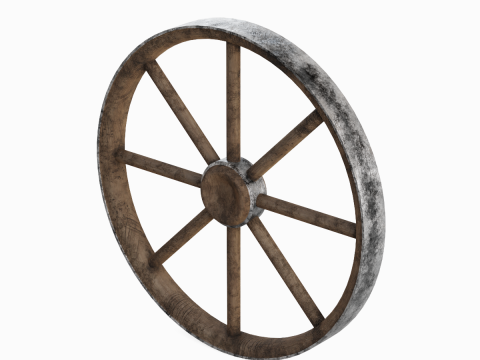 Western Wooden Wheel 02 3Dモデル