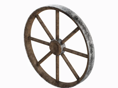 Westers houten wiel 02 3D Model