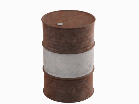 Worn Steel Barrel 3D Model