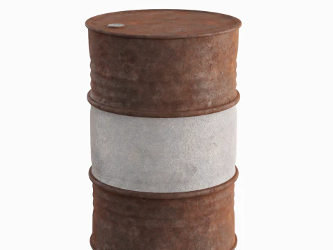 Worn Steel Barrel 3D Model