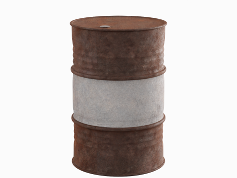 Worn Steel Barrel Modello 3D