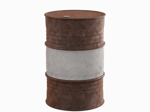 Worn Steel Barrel 3D Model
