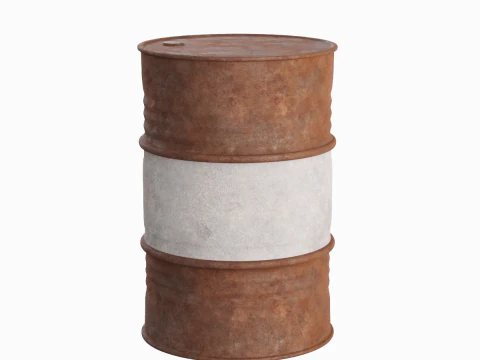Worn Steel Barrel 3D Model
