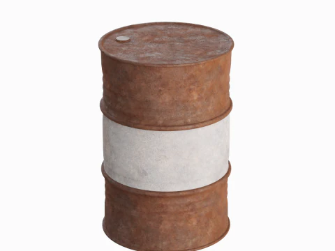 Worn Steel Barrel 3D Model