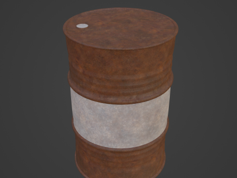 Worn Steel Barrel Modello 3D