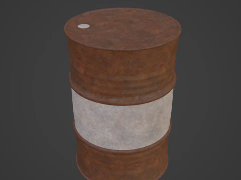 Worn Steel Barrel 3D Model