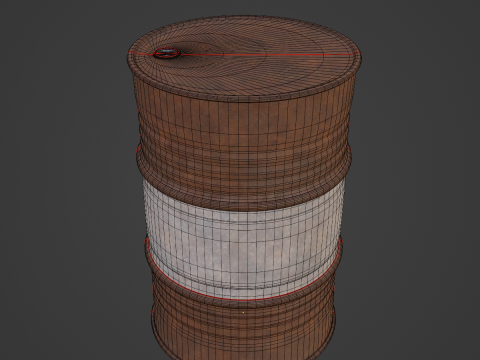 Worn Steel Barrel Modello 3D