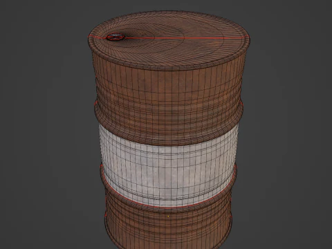 Worn Steel Barrel 3D Model