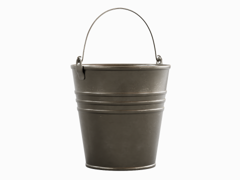 Cobalt Damaged Steel Bucket Modello 3D