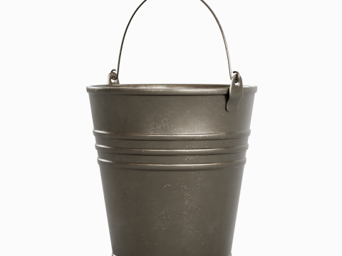 Cobalt Damaged Steel Bucket Modello 3D